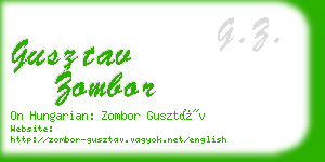 gusztav zombor business card